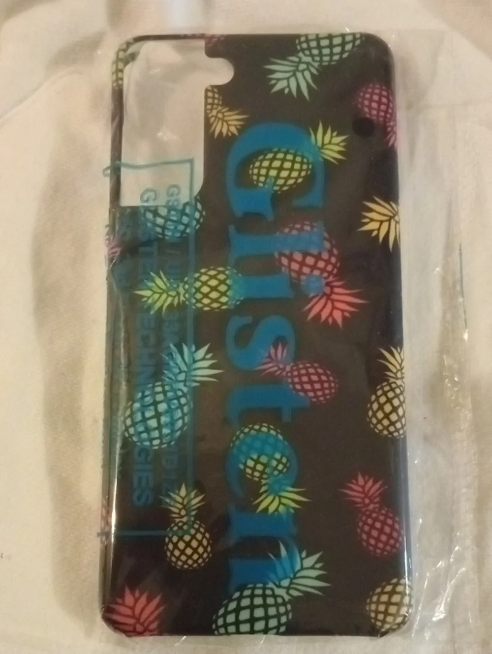 Glisten Samsung Galaxy S21 Pineapple Pattern Black Phone Case - Multicolor